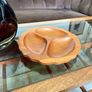 Vintage Mid Century Modern Teak Partitioned Snack Dish Serving Tray Image 2