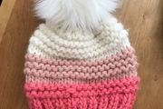 Gelso Bianco womens Salmon Pink Wool Alpaca Knit Beanie Hat Cap from Italy