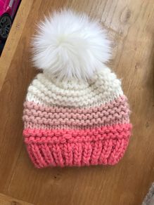 Gelso Bianco womens Salmon Pink Wool Alpaca Knit Beanie Hat Cap from Italy