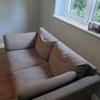 Two seater grey couch with footstool Image 3
