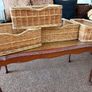Set of rectangular wicker and rattan storage baskets Image 2