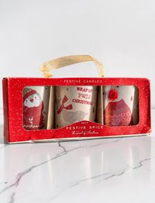 New Next Festive Spice Votive Candle Trio