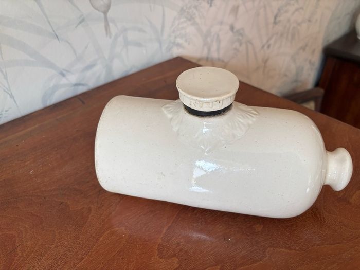 Pair of Vintage Stoneware Hot Water Bottles / Bed Warmers