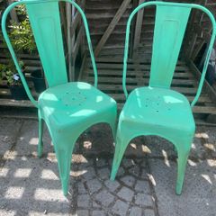Zinc chairs x2 Green