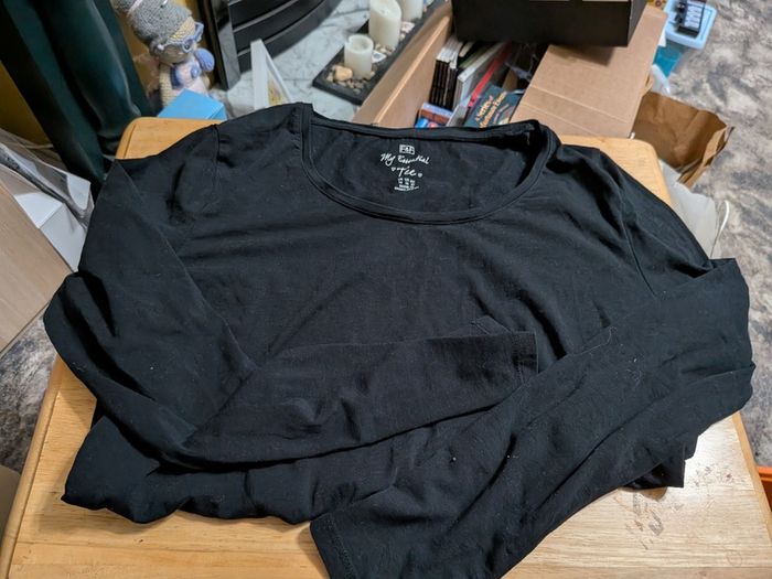 F&F black long sleeve t-shirt - UK 14