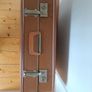 Vintage Brown Hard-Shell Suitcase with Original Plaid Interior Image 5