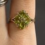 Vintage 9ct Gold Peridot Cluster Ring, Size N Image 5