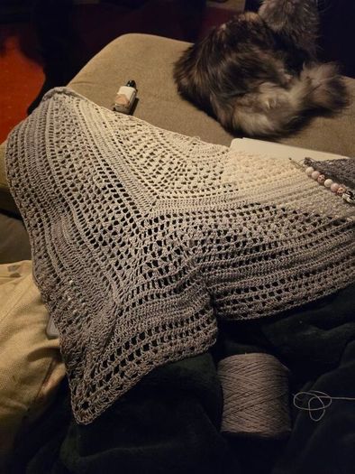 Handmade crochet shawl