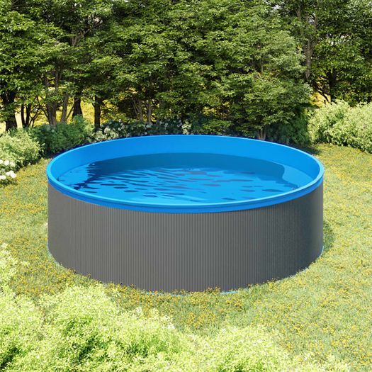 Splasher Pool with 4-Step Ladder 350x90 cm Grey