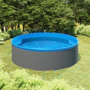 Splasher Pool with 4-Step Ladder 350x90 cm Grey