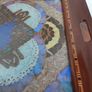 Vintage Brazilian Inlaid Iridescent Morpho Butterfly Wing Hardwood Tray Image 5