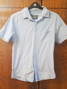 Smart light blue short sleeved buttoned summer shirt - Size-XS