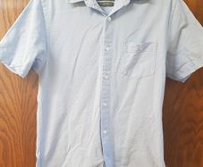 Smart light blue short sleeved buttoned summer shirt - Size-XS