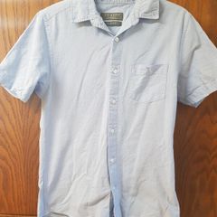 Smart light blue short sleeved buttoned summer shirt - Size-XS