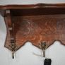 French Carved Oak Wall Coat Rack Image 2