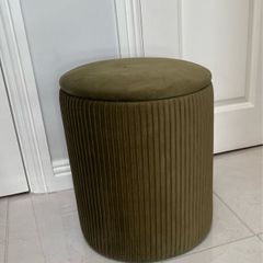 Velvet Footstool with Storage or Laundry Hamper