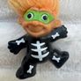 Vintage Halloween Skeleton Costume Troll Lapel Pin By Russ Orange Hair Used Please see pictures Image 3