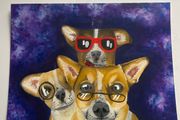 3 Goofy Dogs Original Acrylic Painting