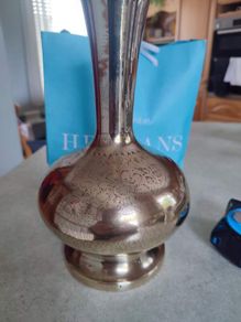 Vintage Solid Brass Home Decor Vase.