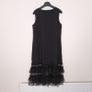 Kokomarina by Antoine Coelenbier Black Sleeveless Tulle Mesh Tiered Ruffle Hem Midi Dress XL Image 5