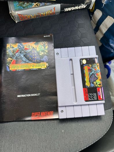 Super Nintendo retro console + games Mario snes