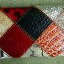 Vintage TEMANLI PATCHWORK WALLET - Ladies Genuine Leather Tri-Fold Wallet - Multi-Color Patchwork - By Temanli Image 10