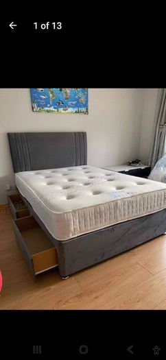 New Divan Beds Instock. All Sizes Available. All Colours Available.. Drawers Option Available. Tufted Memory Foam Mattresses Available