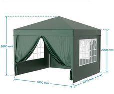 Waterproof 3x3m Gazebo with 4 Side Walls