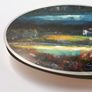 City Lights on Dublin Bay ORIGINAL PAINTING on lazy susan by artist Helen Mathews Image 2