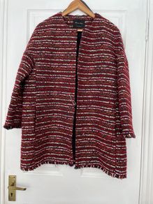 Massimo Dutti Woven Cocoon Coat Jacket  Size L