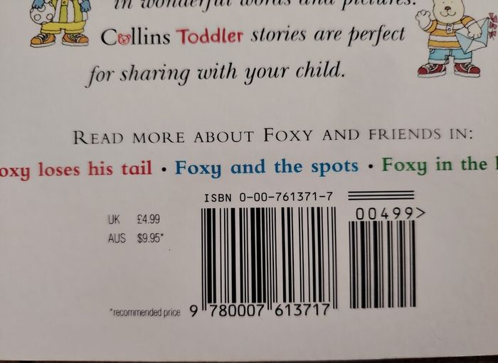 Vintage Foxy Goes to Bed 1995 Collins Toddler  Colin Hawkins