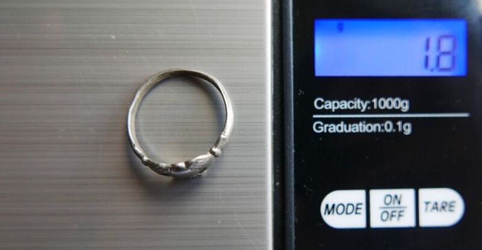 Vintage Rolled Gold Claddagh Ring - silver tone, size O