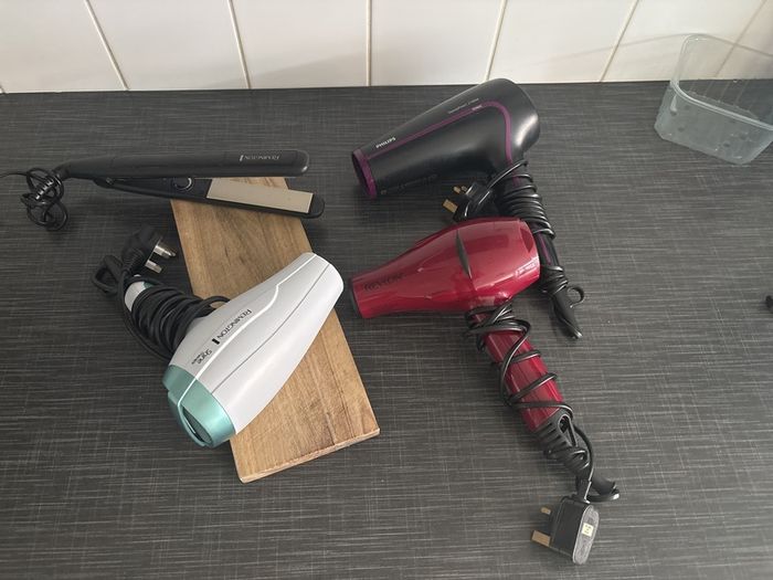 Hair dryers, hair straightener