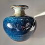 Stunning Louis Mulcahy Ireland Blue Drip Glaze Ceramic Posy Vase Medium - Made in Dingle Image 3