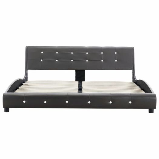 Bed Frame Grey Faux Leather 150x200 cm