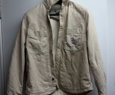 Zara x Peanuts Mens Cream Denim Jacket Limited Edition Style