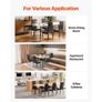 Modern Dining Room Accent Chairs Set of 6, Upholstered Leather Side Chair for Dining Tables, Space-Saving Kitchen Table Chair with Thick Cushions and Metal Legs, Black Image 6