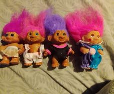 vintage baby trolls including Dam clown