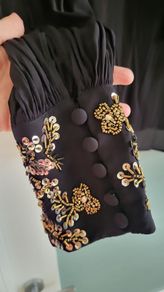 & other stories black pussy bow blouse with embellished cuffs Sz 10 UK - Rrp 89.99