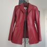 Red Leather Jacket Size Uk 14 Image 3
