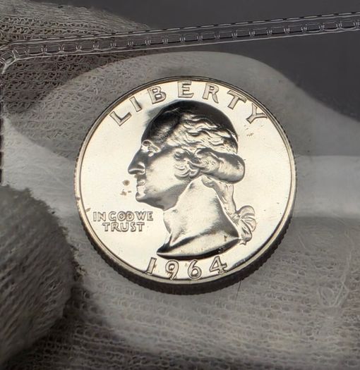 USA United States Silver Proof 1964 Washington Quarter 25 Cent