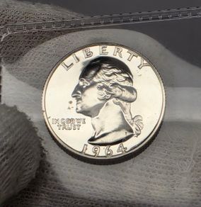 USA United States Silver Proof 1964 Washington Quarter 25 Cent