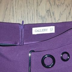 Chick plum purple tailored mini skirt with silver eylet belt details