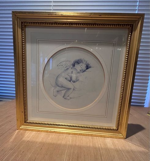 Framed Print titled "Cherub Sleeping"