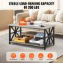 Farmhouse Coffee Table, Rectangle Coffee Table with Open Storage Compartment Image 5