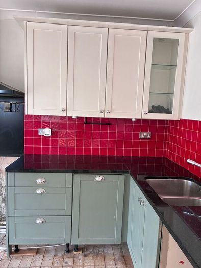 Kitchen -Cabinets, Worktops and Cooker hood