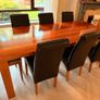 Dining Table - 6/8 Leather Seat Modern, Stylish, Chestnut Image 3