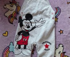 6-9m, Mickey Mouse Soft Dungarees
