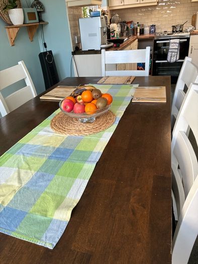 Walnut Topped Dining Table and 6 Chairs