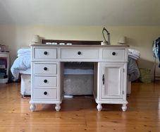 Large Country-Style Desk | 7 Drawers & Cupboard